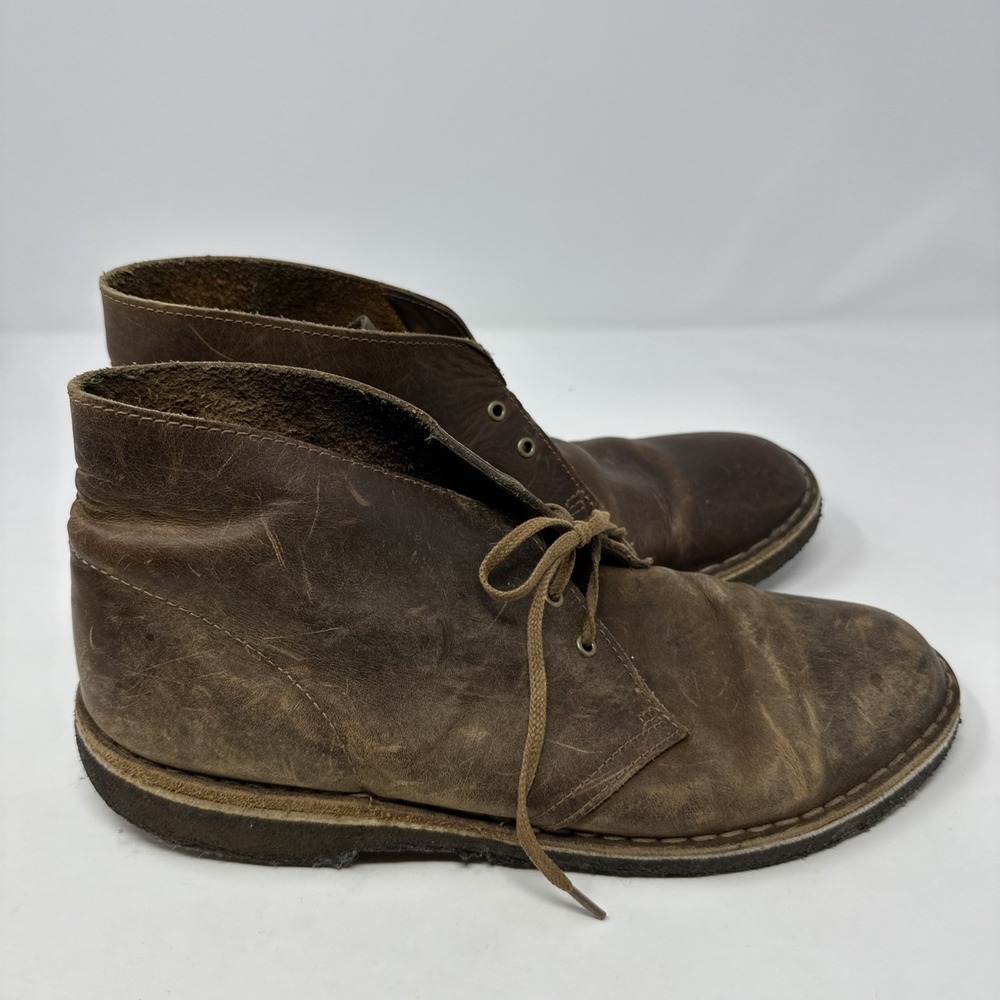 Brown Leather Clarks‎ Desert Boots Mens 9.5 Ankle Casual Lace Up Shoes
